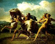 Theodore   Gericault heval arrete par des esclaves oil on canvas